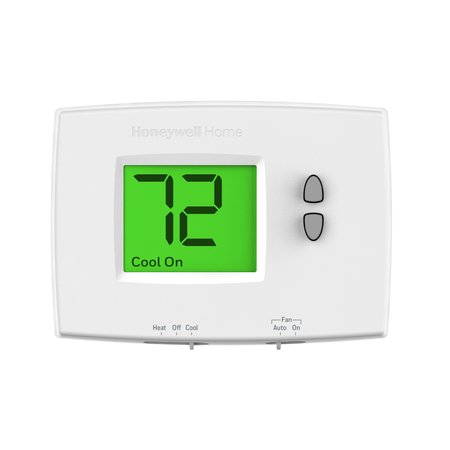 HONEYWELL RESIDENTIAL Single Stage Digital Non Programmable Battery Powered Or Hard Wired Horizontal Mount Thermostat TH1110E1000